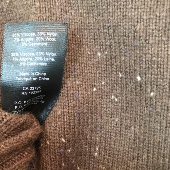 Aritzia TALULA Cashmere Wool Crew Neck Side Slits Speckled Relaxed Sweater Knit - Picture 9 of 14